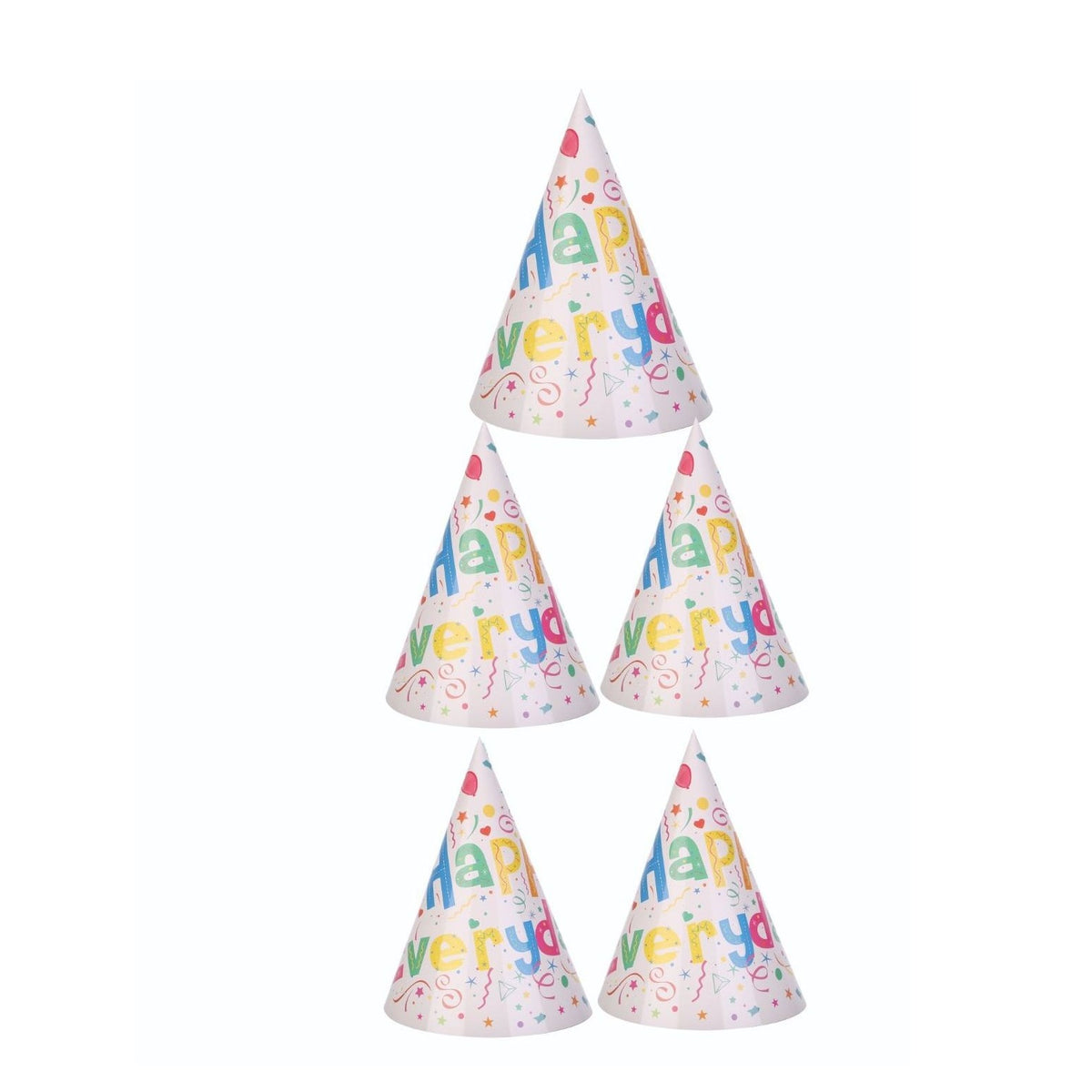 Set 6 Coifuri Petrecere Happy Everyday, Coifuri Aniversare din Carton, Accesorii Festive Copii si Adulti, 20x14 cm, Multicolor