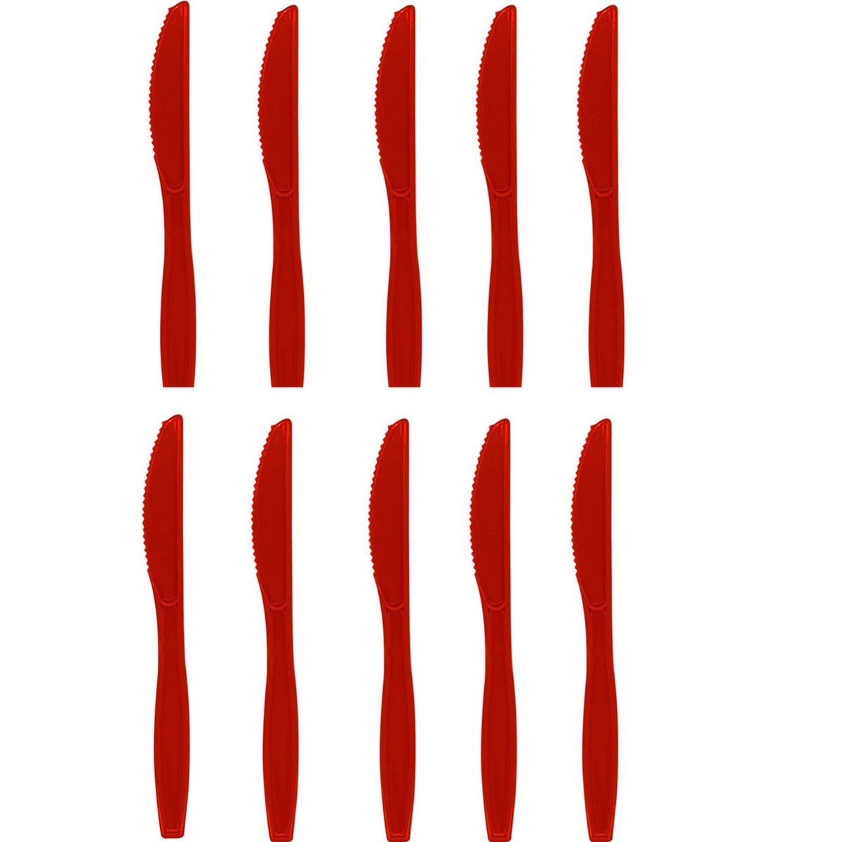 Set 16 Cutite de Unica Folosinta, Plastic Rezistent, Design Festiv pentru Petreceri si Craciun, 15 cm, Rosu