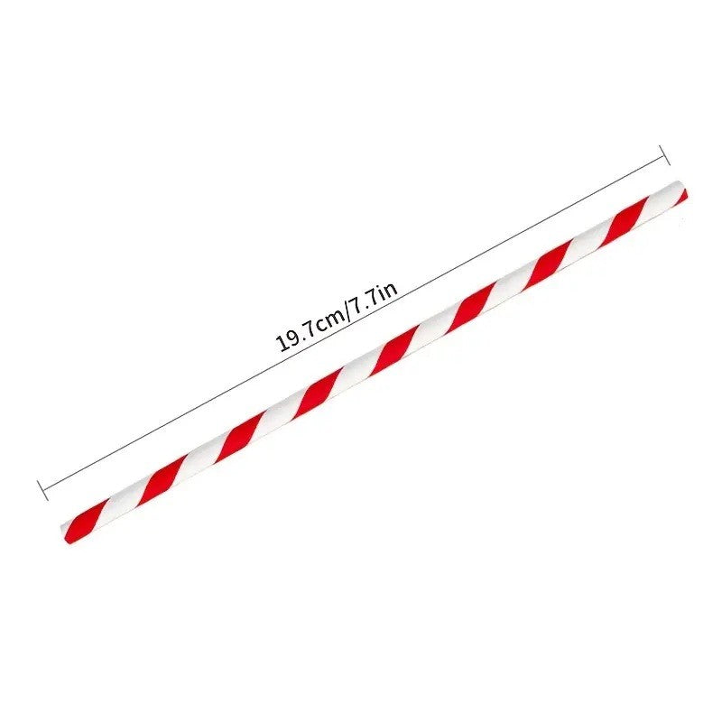 Set 16 Paie din Hartie pentru Craciun, Accesorii Festive Masa de Sarbatori, Biodegradabile, 19.7 cm, Alb-Rosu