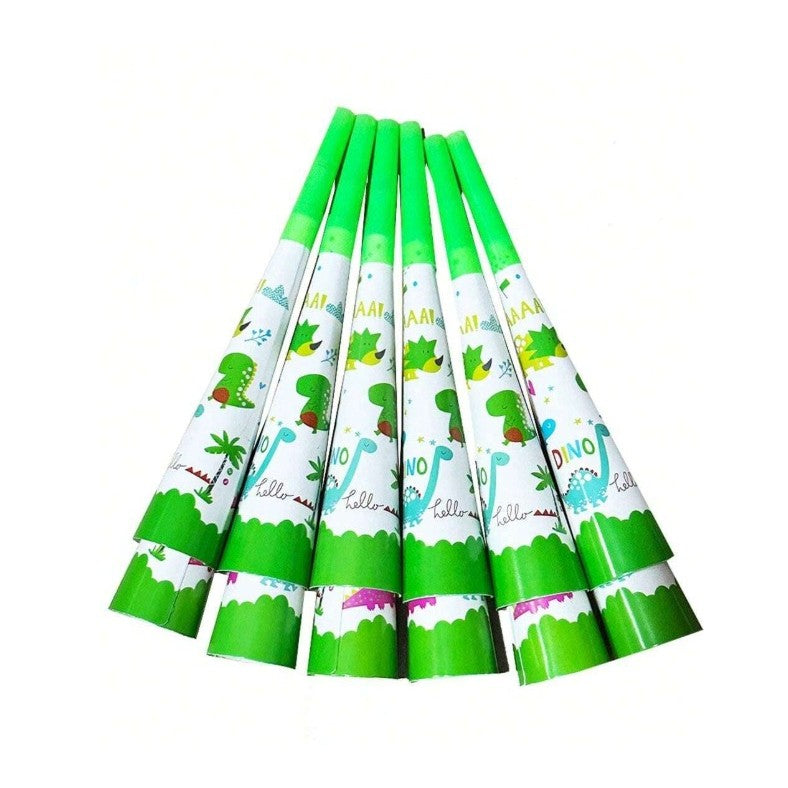 Set 6 Suflatori Petrecere Dino Park, Accesorii Aniversare Tematica Dinozauri, Carton, 20 x 5 cm, Multicolor