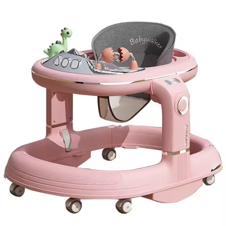 Premergator 4 in 1, Antemergator, Balansoar si Scaun de Masa, Functie Muzicala si Lumini, Inaltime Reglabila, Roti Universale, Sistem Antirasturnare, Material ABS si PU, Max 25 kg, +6 Luni, Roz