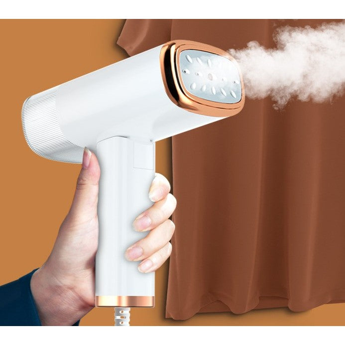 Aparat de Calcat Vertical cu Abur, Fier de Calcat Portabil si Pliabil pentru Calatorii, Putere 1000W, Functie Anti-Picurare si Auto-Curatare, Rezervor 100 ml, Alb
