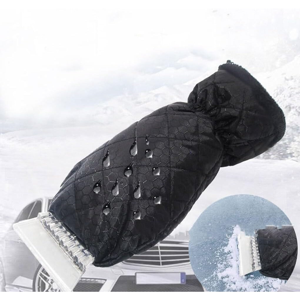 Racleta Gheata Cu Manusa Impermeabila, Izolatie Termica Bumbac si Plus, Manseta Elastica, 31 x 15 cm, Negru