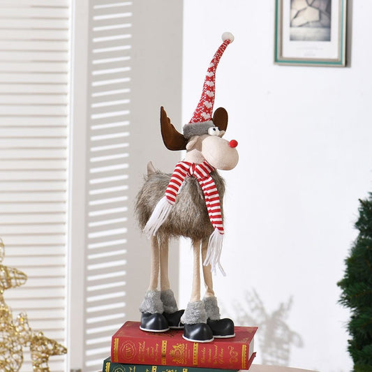 Figurină Decorativă de Crăciun, Ren 3D pentru Interior și Vitrine, Pânză și Polistiren, 70 cm Înălțime, Multicolor