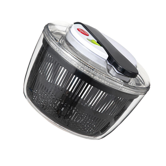 Uscator Manual pentru Salata si Verdeturi, Centrifuga Legume cu Buton Stop si Filtru Apa, Polipropilena si ABS, Capacitate 3L, 16x15x21 cm, Negru