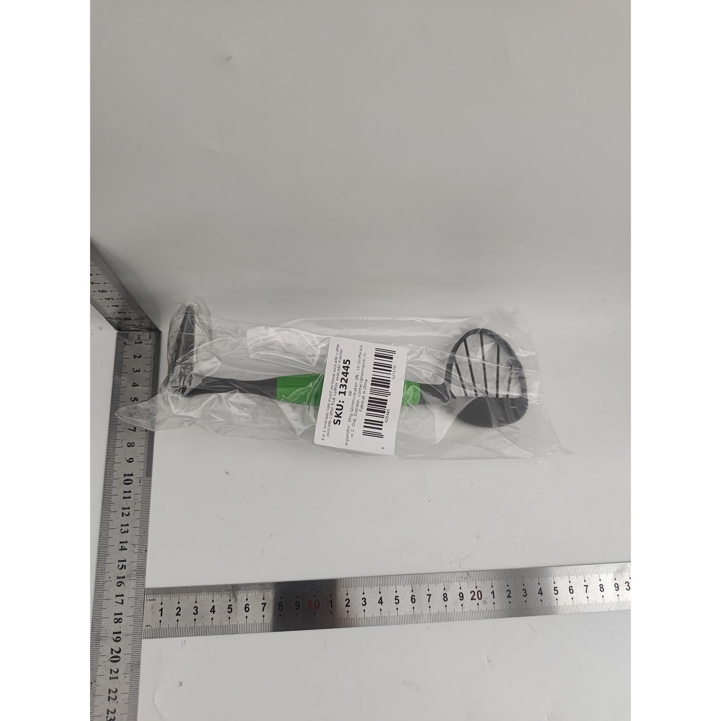 Feliator Multifunctional pentru Avocado, Instrument pentru Taiere Cubulete si Pasare, Dispozitiv Preparare Guacamole, Material ABS, 24x7x6 cm, Verde