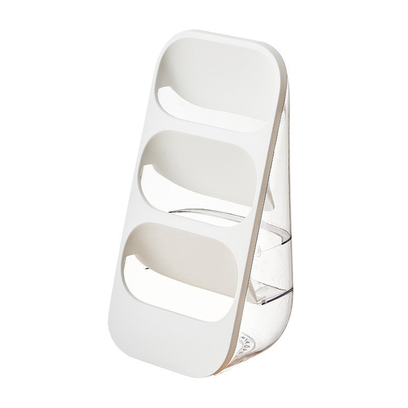 Organizator Multifunctional pentru Tacamuri si Ustensile Bucatarie, Suport Depozitare Cosmetice cu 3 Compartimente, Material PP Durabil, 33 x 16 x 15 cm, Alb