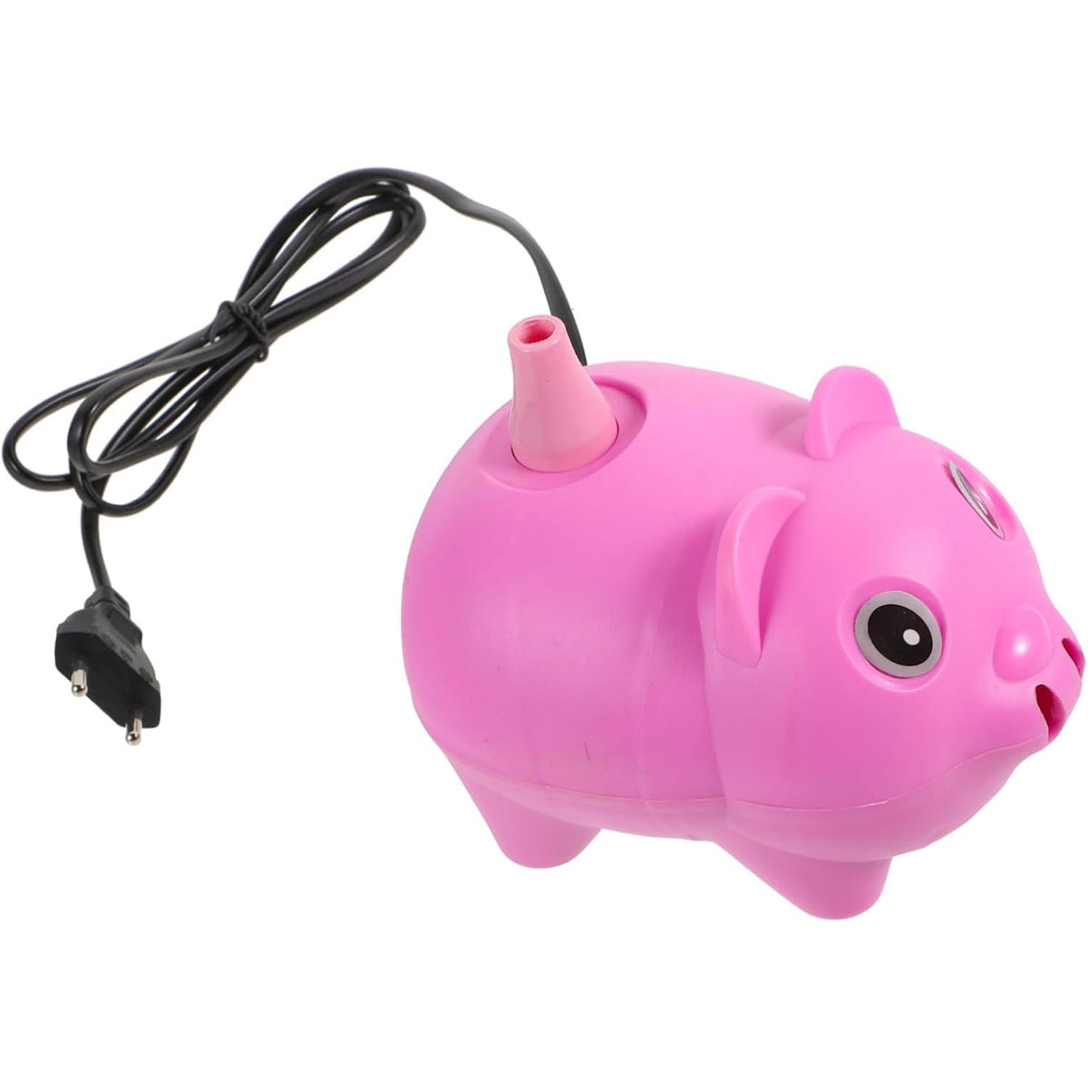 Pompă Electrică pentru Umflat Baloane, Putere 380W, Design Ergonomic Model Porc, Material Plastic PP, Roz, 15.5 x 11.3 x 13.6 cm