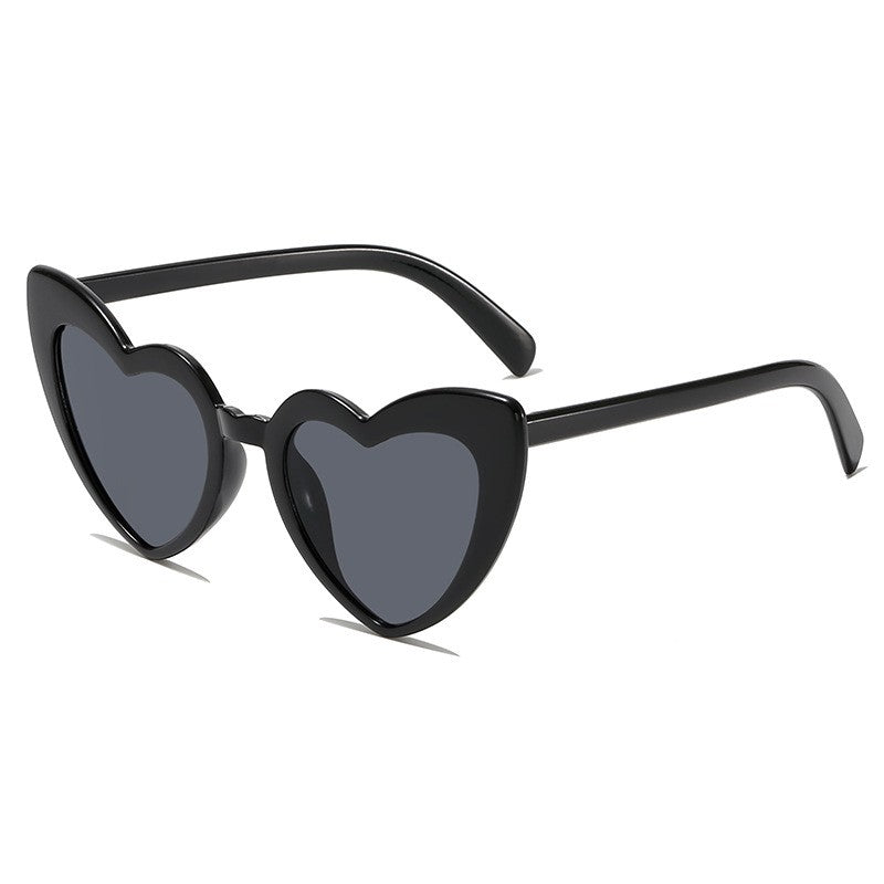 Ochelari de Soare in Forma de Inima pentru Petrecerea Burlacitelor, Protectie UV, Accesorii Nunta si Festival, Rama Plastic, 14.7x4.9x14.2 cm, Negru