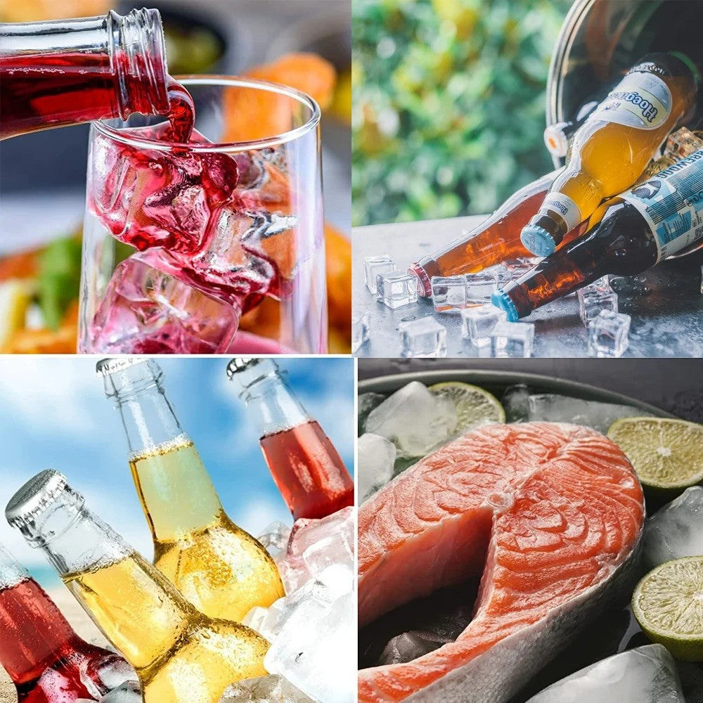 Formă Pentru Gheață, 6 Compartimente Pătrate Mari cu Capac, Silicon Alimentar Fără BPA, Rezistent la Temperaturi Extreme, 17 x 12 x 6 cm, Negru