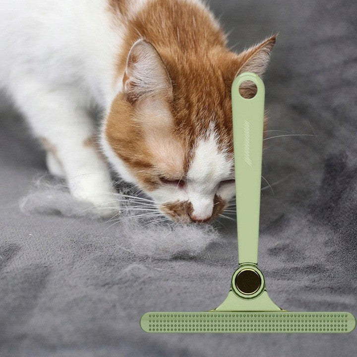 Perie pentru Indepartare Scame si Par de Animale, Dispozitiv Manual cu Doua Fete pentru Curatare Haine si Textile, Plastic si Metal, 12x14.5 cm, Verde