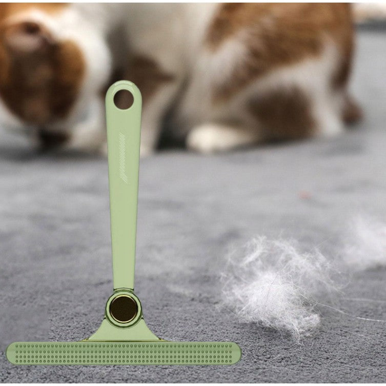 Perie pentru Indepartare Scame si Par de Animale, Dispozitiv Manual cu Doua Fete pentru Curatare Haine si Textile, Plastic si Metal, 12x14.5 cm, Verde