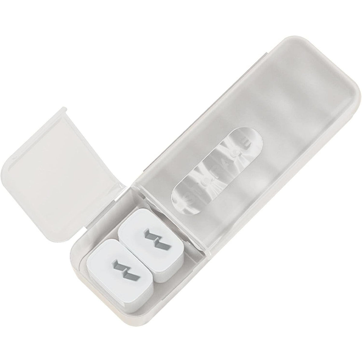 Cutie Organizatoare pentru Cabluri si Accesorii, 7 Compartimente, Manager Cabluri Date si Incarcatoare, Plastic PP, 28 x 9 x 6 cm, Alb