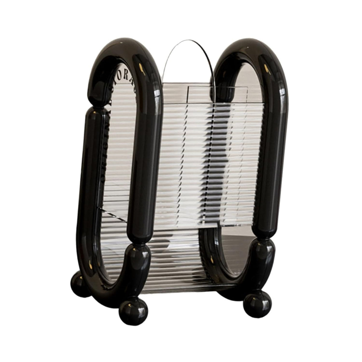 Organizator Cosmetice pentru Pensule si Machiaj, Suport Accesorii cu 4 Compartimente, Design Ergonomic, Plastic Rezistent, 12 x 10 x 20 cm, Negru