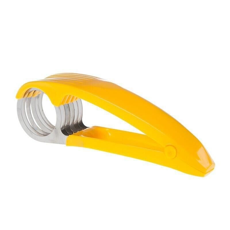 Feliator pentru Alimente si Legume, Dispozitiv de Taiere Rapida cu Lame din Otel Inoxidabil, Design Ergonomic Forma Banana, Plastic ABS, 17.5x5x4 cm, Galben