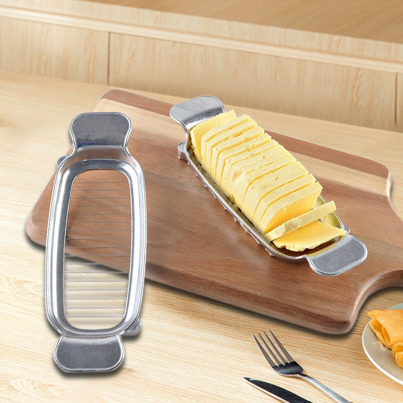 Feliator Alimente Multifunctional pentru Branza, Unt si Oua, Lame Otel Inoxidabil 304 si Corp Aluminiu, Finisaj Antiaderent, 19.5 x 6.5 x 2 cm, Argintiu