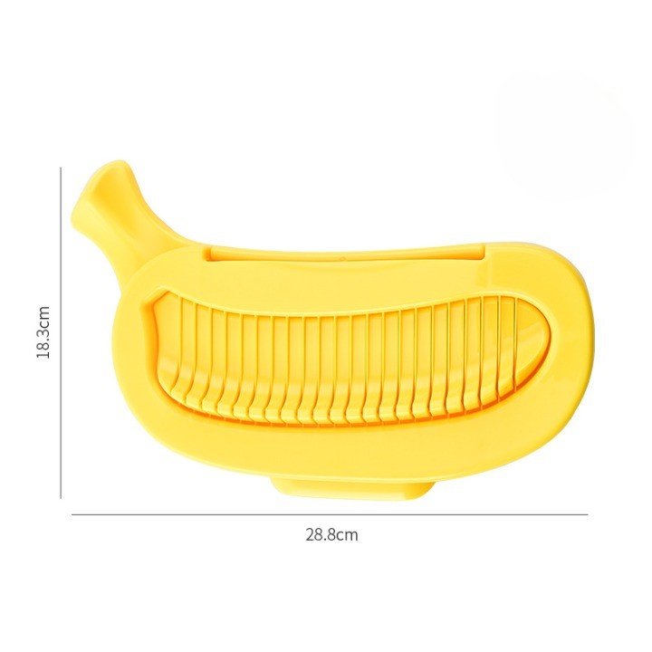 Feliator Multifunctional pentru Legume si Fructe, Design Model Banana, Lame Otel Inoxidabil, Accesorii Bucatarie, 28.8x18.3 cm, Galben