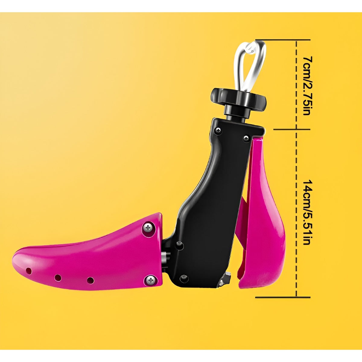 Calapod Pantofi Profesional Reglabil, Alungire si Largire 4 Directii, Sistem cu Arc si Accesorii Incluse, Material PP, Marime 40-47, Roz/Negru