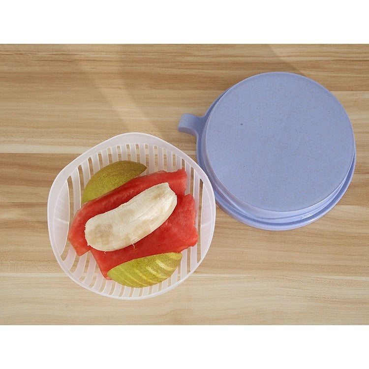 Bol Feliator pentru Salata, Castron Multifunctional pentru Spalat si Taiat Legume sau Fructe, Protectie Maini si Scurgere, Plastic, 21x18.5x11.5 cm, Mov