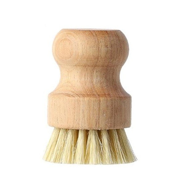 Perie de Curatat Vase si Alimente, Design Ergonomic Antialunecare, Lemn de Fag si Sisal Natural, 8 x 5 cm, Bej