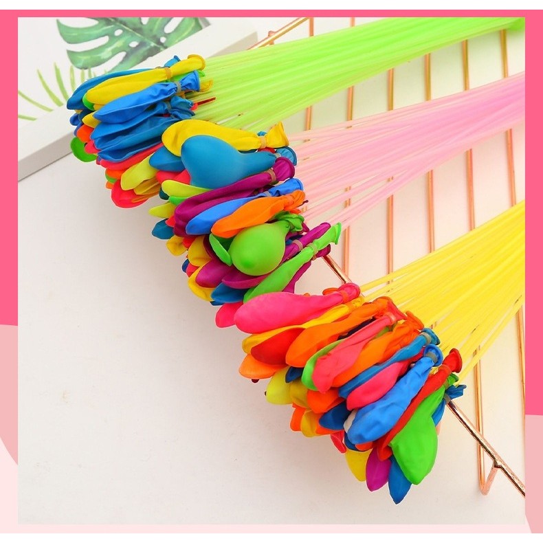 Aqua Party Set 111 Baloane de Apa cu Umplere Rapida si Auto-inchidere, Latex Rezistent, Multicolor, 10 cm, 3 Seturi