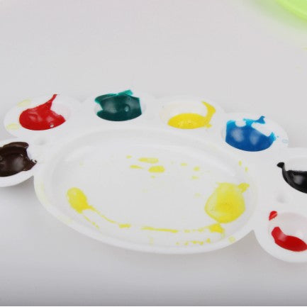 Paleta Pentru Pictura, Tava Amestecat Culori cu 10 Compartimente, Plastic Rezistent, 16.5 x 10.4 cm, Alb