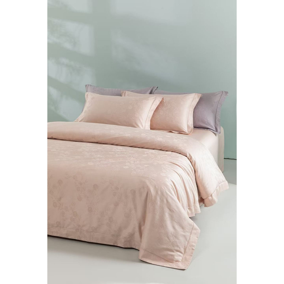Set Lenjerie de Pat Premium, Bumbac Satinat Long-Staple, Textură Jacquard, 4 Piese