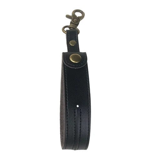 Husa pentru Kendama, Suport de Depozitare cu Catarama Metalica si Agatare Tip Breloc, Piele Ecologica, 19.5 x 2.5 cm, Negru