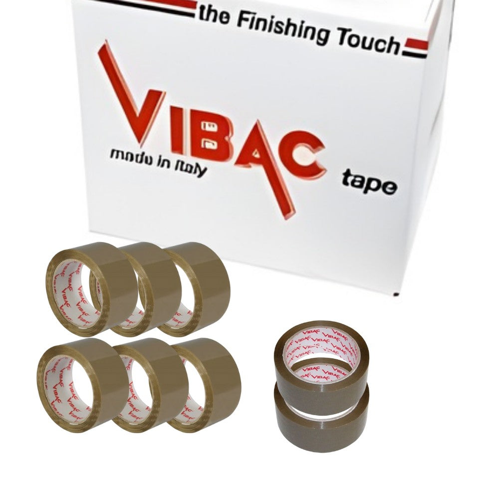 Vibac Banda Adeziva Solvent, Set 36 Role Pentru Ambalare Si Sigilare Industriala, Polipropilena Rezistenta, 48mm x 60m, Maro