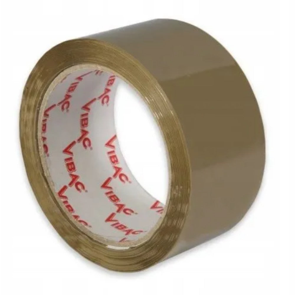 Vibac Banda Adeziva Solvent, Set 36 Role Pentru Ambalare Si Sigilare Industriala, Polipropilena Rezistenta, 48mm x 60m, Maro