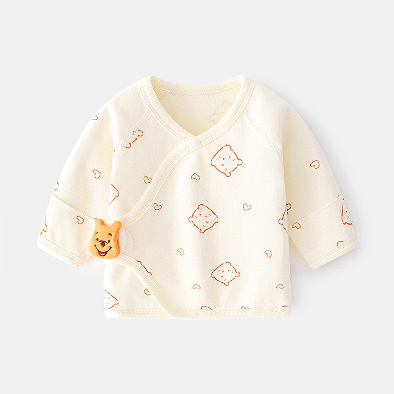 Bluza Pijama pentru Nou-nascuti si Bebelusi, Imprimeu Ursulet, Material Bumbac 100%, Sezon Primavara-Toamna, Marime 52 cm, Bej