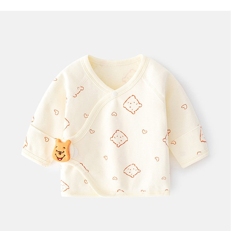 Bluza Pijama pentru Nou-nascuti si Bebelusi, Imprimeu Ursulet, Material Bumbac 100%, Sezon Primavara-Toamna, Marime 52 cm, Bej