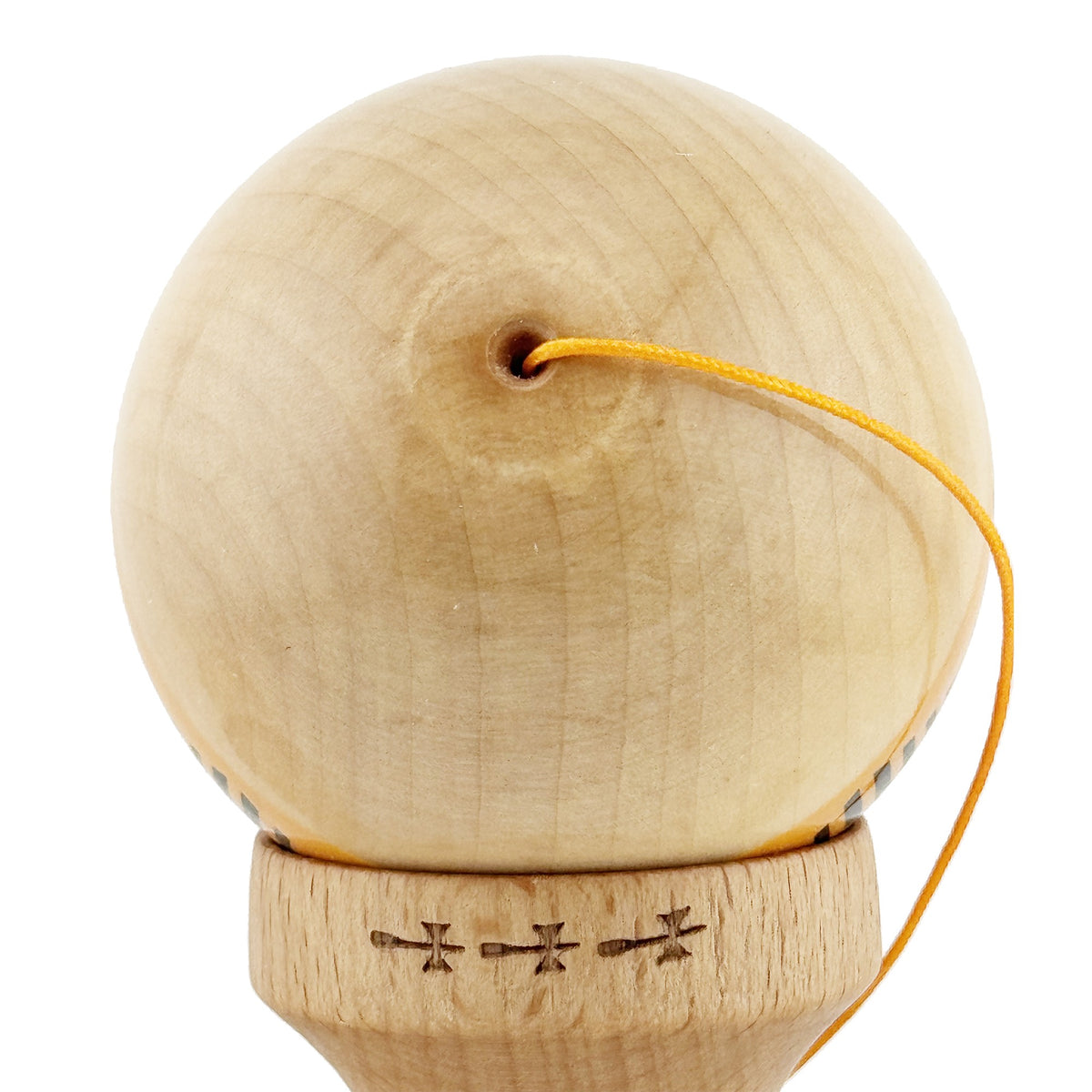 Kendama X Vibes Originala, Model Frequency Portocaliu / Maro, Profesionala, Cupe Mari, Super Sticky, Rulment, Ata 55cm