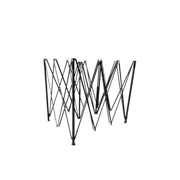 Cadru Metalic Cort Pavilion, Structura Pliabila Tip Armonica, Inaltime Reglabila, Metal Rezistent la Coroziune, Fara Prelata, 4.3 x 2.9 x 2.7 m, Negru