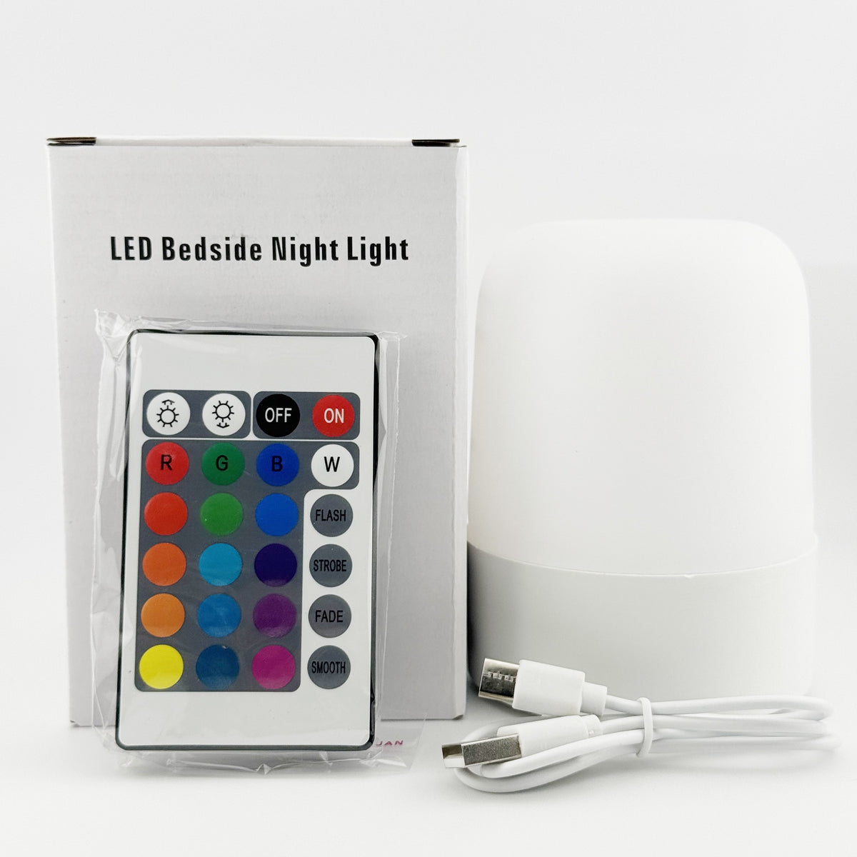 Lampa LED Reincarcabila cu Control Tactil, Lumina de Noapte pentru Copii si Dormitor, 16 Culori RGB si 3 Niveluri de Alb, Baza Magnetica, Acumulator 4500 mAh, Port USB-C, 11 x 8 x 8 cm, Alb