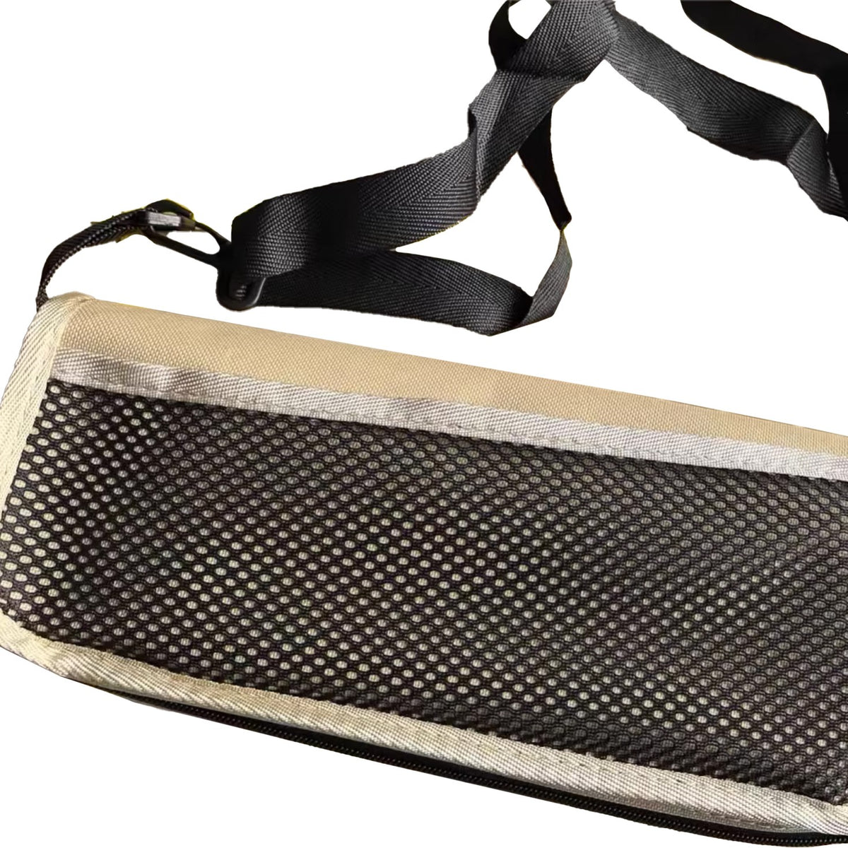 Scaun Taburet Pliabil pentru Camping si Pescuit, Portabil si Compact, Cadru Metalic si Panza Oxford, Bej, 26 x 24 x 24 cm
