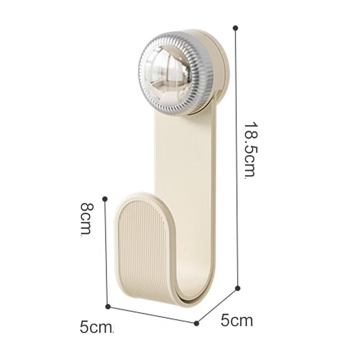 Suport pentru Capace Vase si Ustensile Bucatarie, Organizator Ajustabil cu Montare pe Perete, Fixare cu Ventuza, Plastic Rezistent, 19 x 6 x 5 cm, Alb Crem