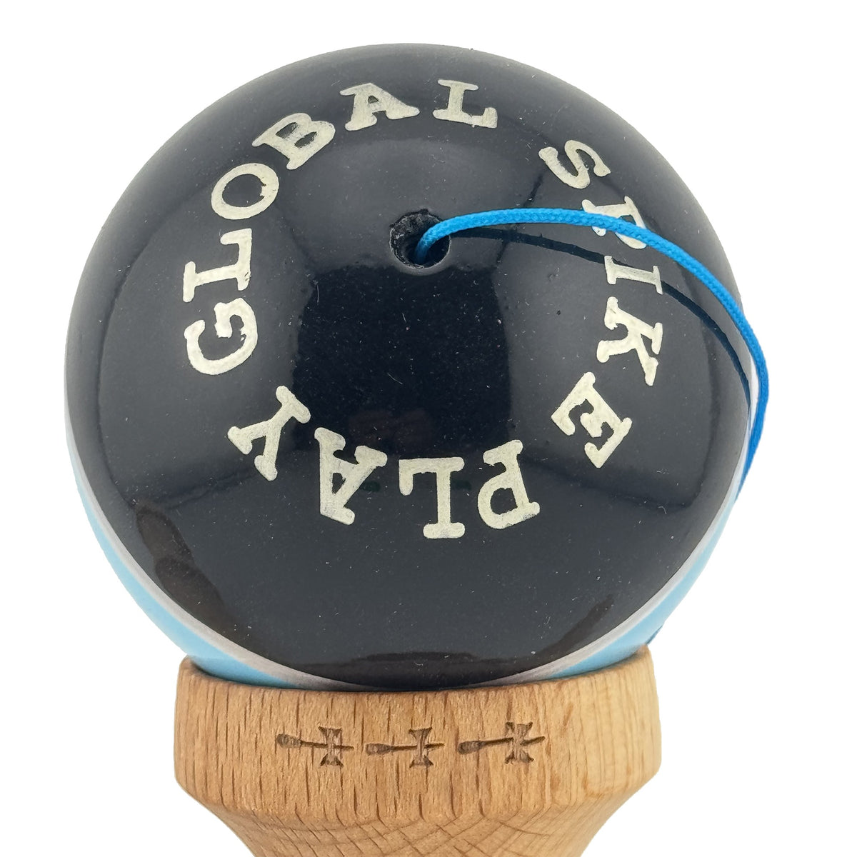 Kendama X Royal Spike Originala, Model Negru / Albastru Silver / Alb, Profesionala, Cupe Mari, Super Sticky, Rulment, Ata 55cm