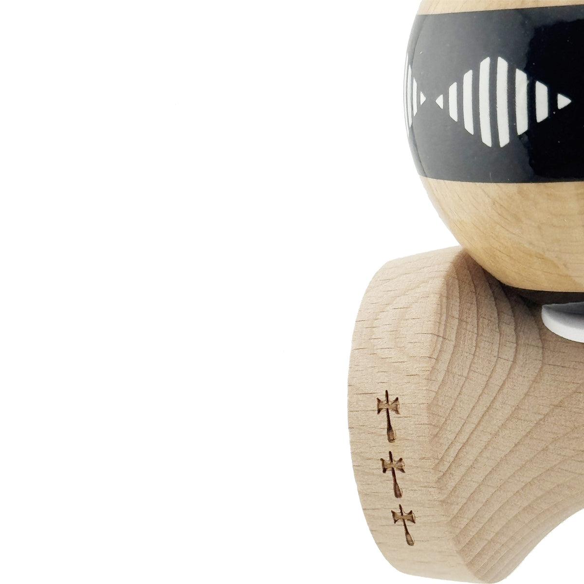 Kendama X Vibes Originala, Model V3 Negru, Profesionala, Cupe Mari King Size, Super Sticky, Gaura in Baza, Rulment, Ata 55cm