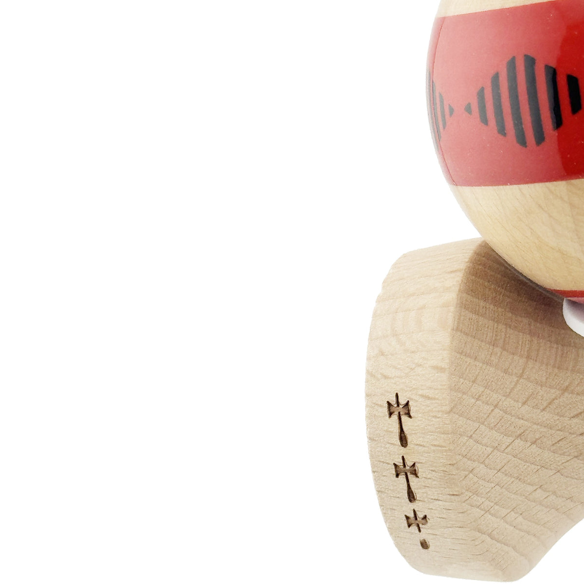 Kendama X Vibes Originala, Model V3 Rosu, Profesionala, Cupe Mari King Size, Super Sticky, Gaura in Baza, Rulment, Ata 55cm