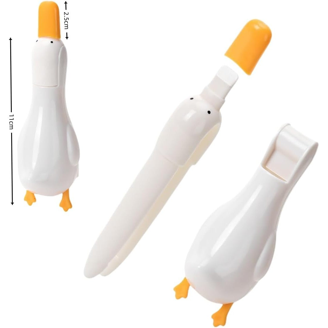 Cleste Multifunctional pentru Parul Cazut si Mini Racleta Depuneri, Design 2-in-1 Model Ratusca, Montare pe Perete Fara Perforare, Material ABS, 11 cm, Alb