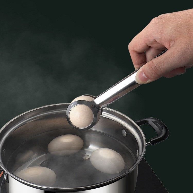 Clește de Bucătărie Multifuncțional pentru Ouă și Alimente, Design Antiderapant și Ergonomic, Oțel Inoxidabil, 18.3 x 7.5 cm, Gri
