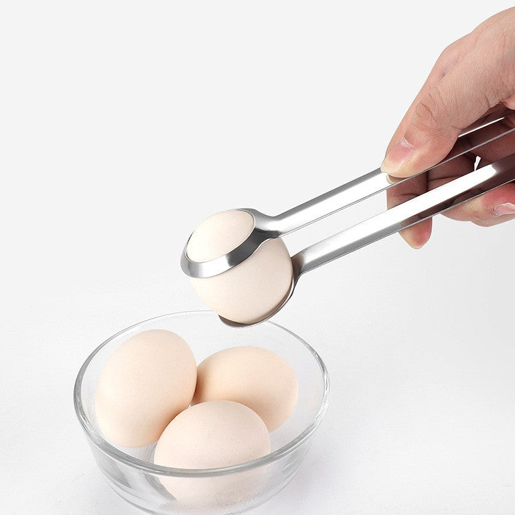 Clește de Bucătărie Multifuncțional pentru Ouă și Alimente, Design Antiderapant și Ergonomic, Oțel Inoxidabil, 18.3 x 7.5 cm, Gri