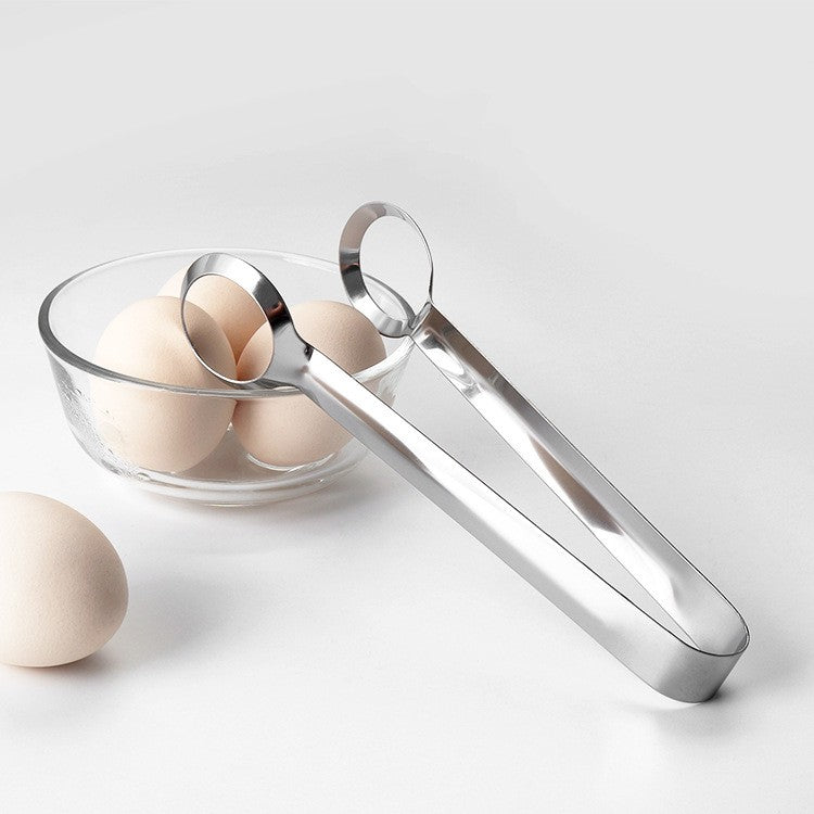 Clește de Bucătărie Multifuncțional pentru Ouă și Alimente, Design Antiderapant și Ergonomic, Oțel Inoxidabil, 18.3 x 7.5 cm, Gri