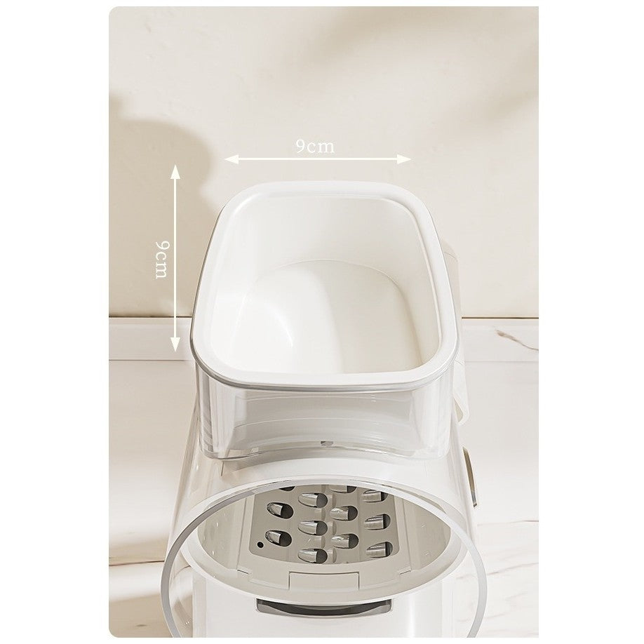 Razatoare Manuala Rotativa cu Manivela, Multifunctionala 5 in 1, 6 Lame Interschimbabile din Otel Inoxidabil, Sistem Anti-Stropire si Baza cu Ventuza, ABS si PC, 27 x 13 x 13 cm, Turcoaz