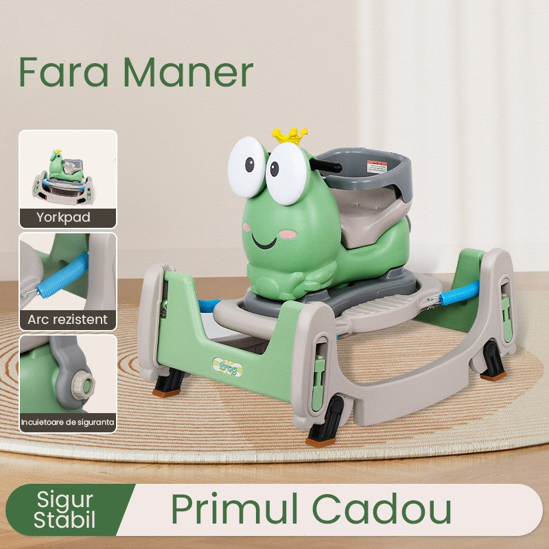 Masinuta Balansor Multifunctionala pentru Copii, Trotineta 2 in 1 Model Calut Scooter, Plastic Rezistent, Varsta 1-3 Ani, 84 x 80 x 58 cm, Verde
