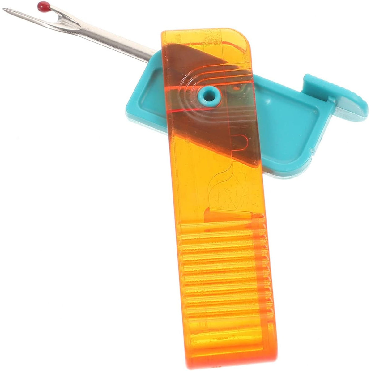 Dispozitiv Pentru Descusut, Tăietor De Etichete Și Fir, Instrument 2-în-1 Pentru Croitorie, Design Pliabil Ergonomic, Plastic Și Metal, 1.7 x 7 cm, Albastru/Portocaliu