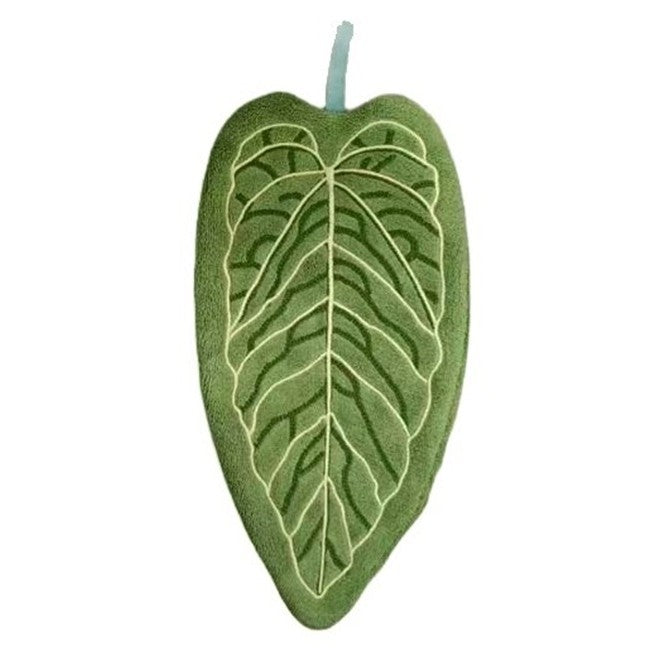 Prosop de Bucătărie Absorbant, Model Decorativ în Formă de Frunză, Material Textil Moale cu Agățătoare, Verde, 32.5 x 15.5 cm