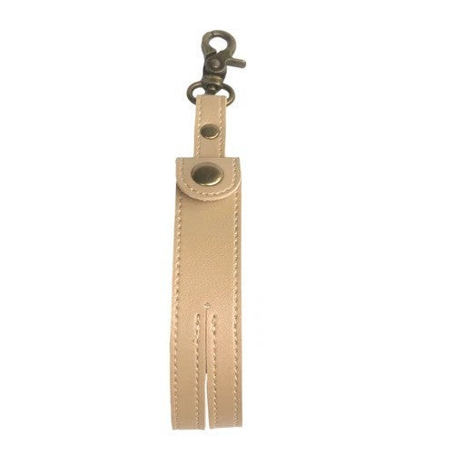 Husa pentru Kendama, Suport Depozitare cu Catarama pentru Transport, Piele Ecologica, Model Breloc, 19.5 x 2.5 cm, Apricot