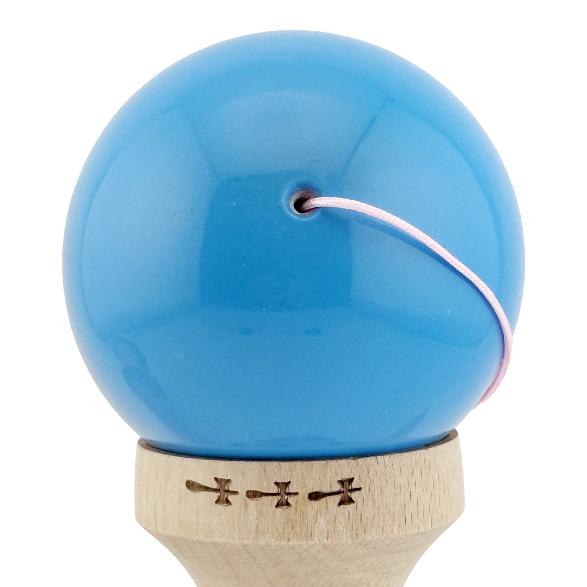 Kendama X Originala, Model Albastru / Roz in Degrade, Profesionala, Cupe Mari, Super Sticky, Rulment, Ata 55cm